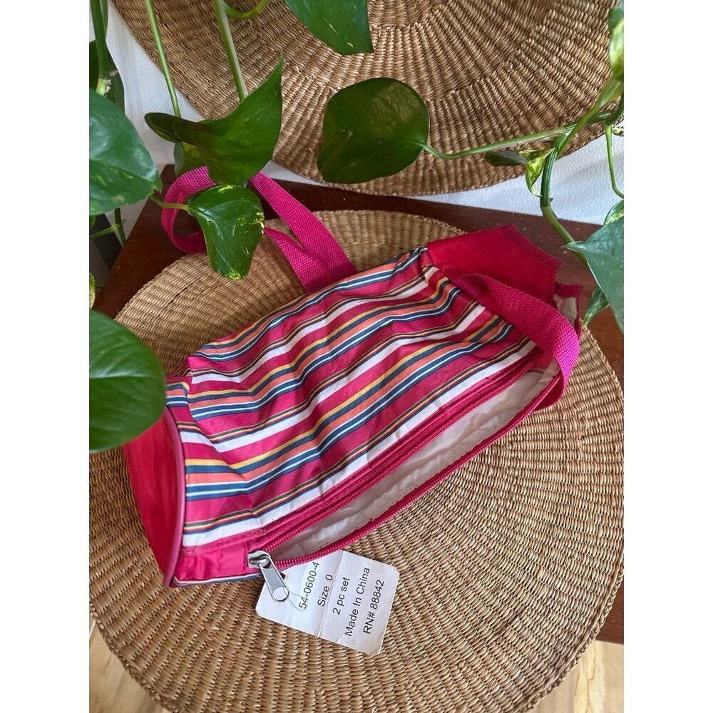Insulated Striped Bottle Tote Bag